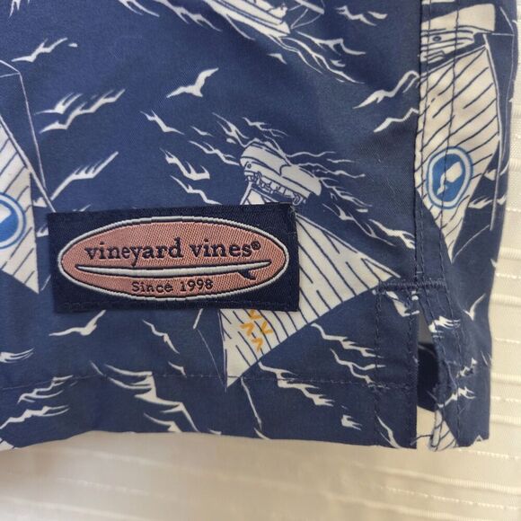 Vineyard Vines Board Shorts Swim Sailboat Pattern Mesh Lined Men's XXL SEE DESC - Picture 6 of 9